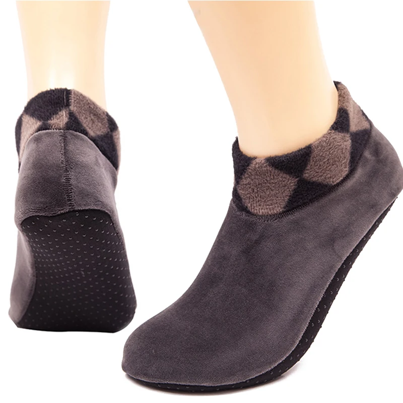 1pair Thicken Winter Warm Boot Socks Men Women Soft Fleece Socks Unisex  Elastic Non Slip Indoor Floor Socks Slipper