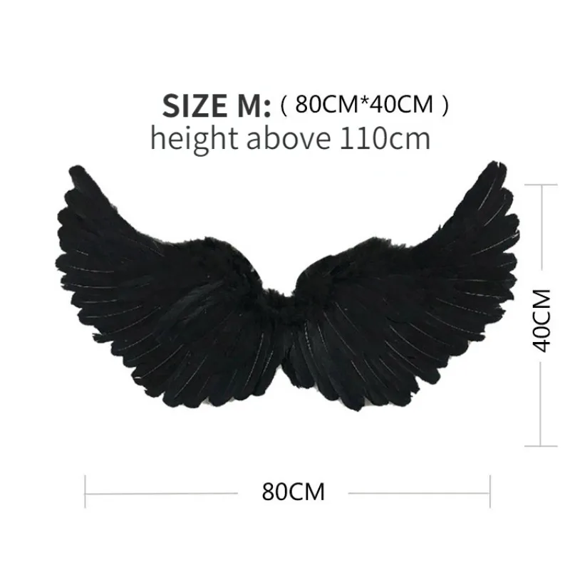 Anime Cosplay Wings 3pcs Black Feather Devil Wings Swallow Shaped Kids Adult Performance Bride Flower Child Dress anime cosplay wings