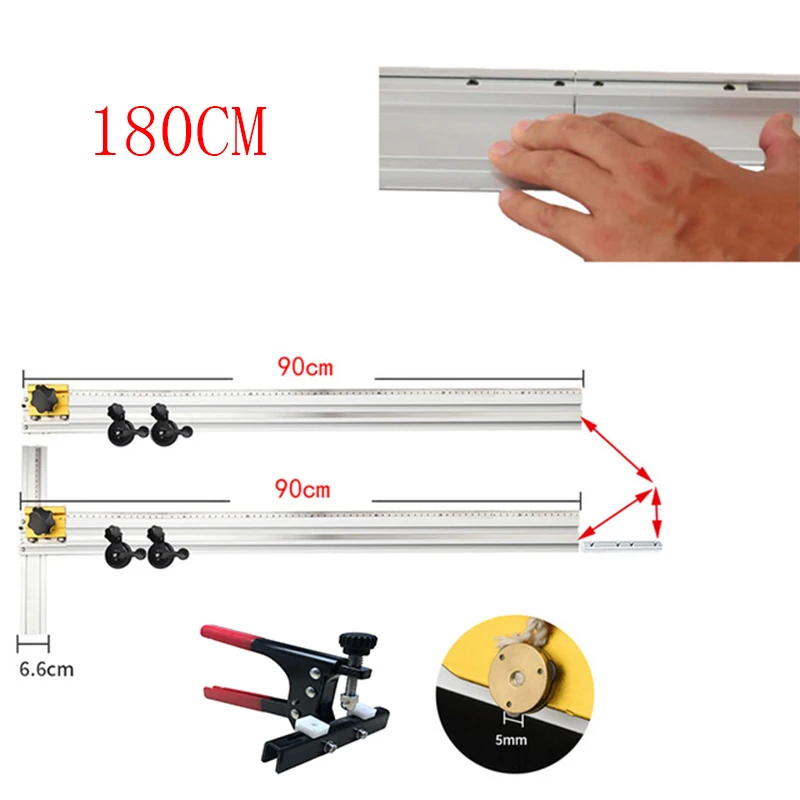 

Push 180CM Three-Wheel Push High-Precision Ceramic Suction Manual floor Tile Cutting Glass Tool Tool Tile Knife Cup Cutter Knife