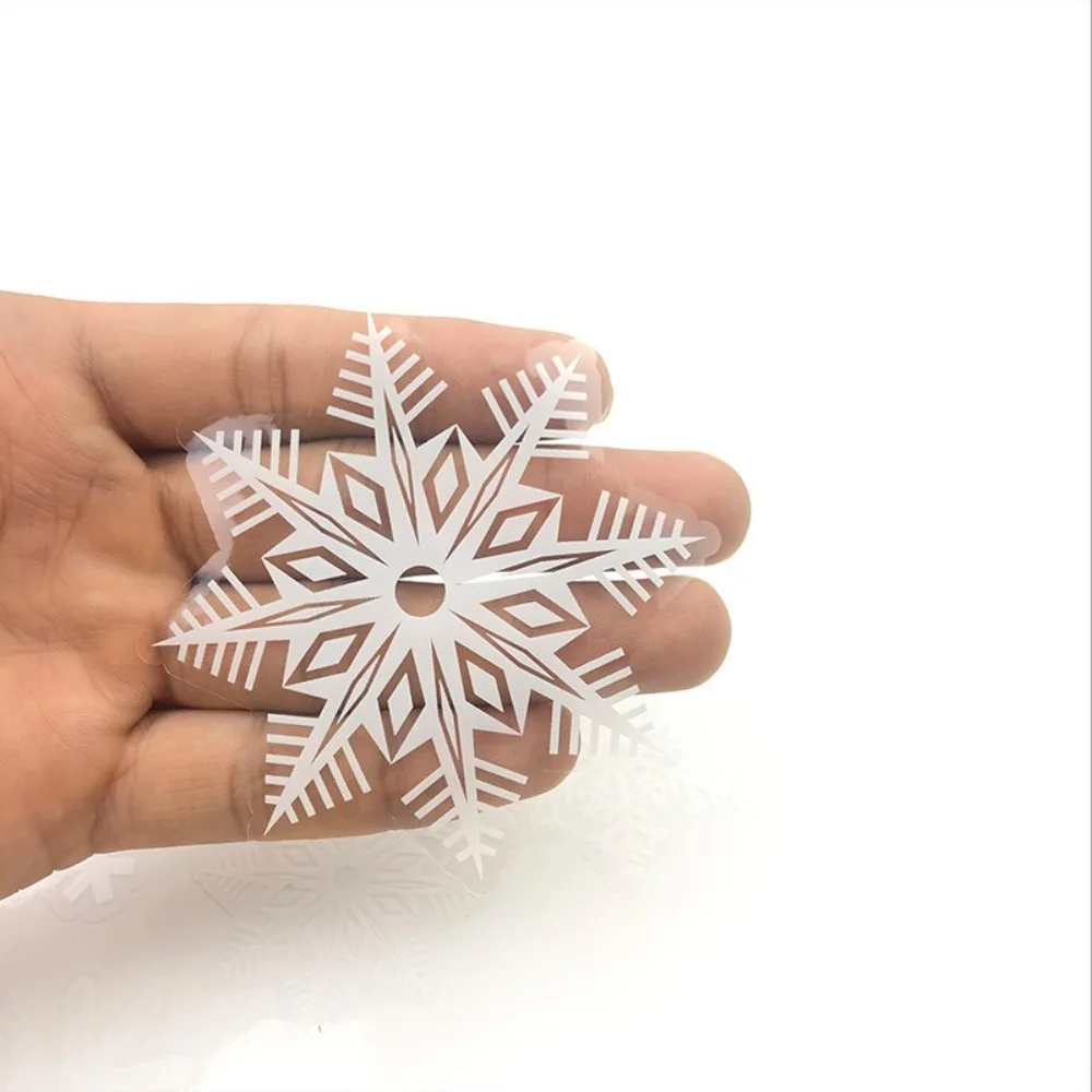 30Pcs PVC Christmas Snowflakes Sticker Electrostatic Glass Clings Glass Sticker White Snowflake Wallpaper Wall New Year