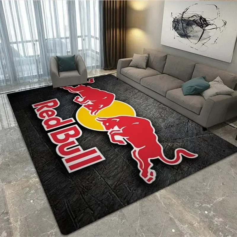 

3D Red B-Bull Pattern Carpet Rug for Home Living Room Bedroom Sofa Doormat Decor,Child Play Area Rug Large Non-slip Floor Mat