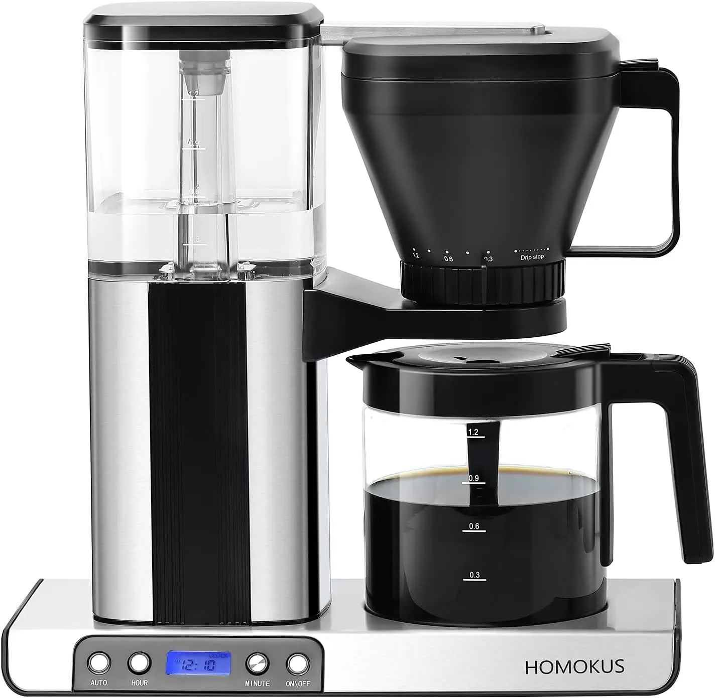 12-Cup Stainless Steel Programmable Coffee Maker With Timer And