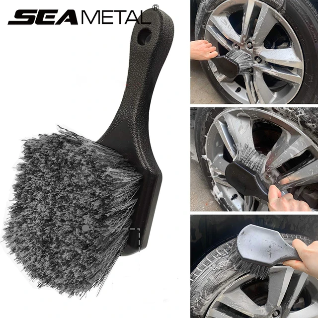 1 cepillo para llantas de coche, cepillo de limpieza de llantas de  microfibra sin piezas metálicas, cepillo para ruedas de coche para limpiar