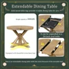 Retro Style 5-Piece Round Dining Table Set for 4, Extendable Table with 4 Upholstered Chairs for Dining Room 3