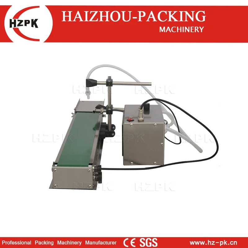 HZPK Table Top Digital Control Electric Small Volume Plastic Bottle Water Cosmetic Liquid Oil Filling Machine With Conveyor Auto 5