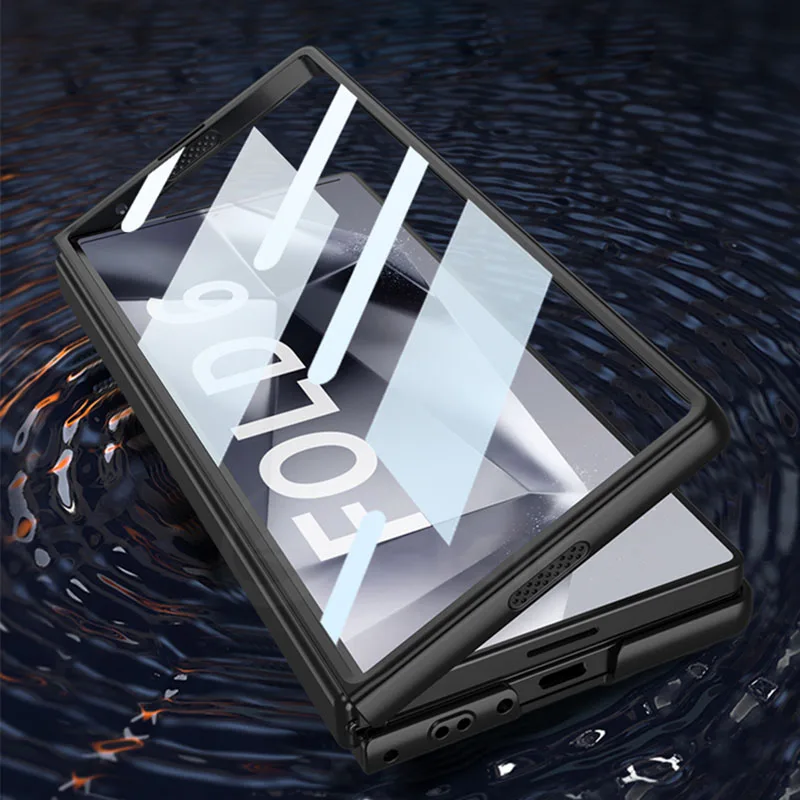 GKK Shockproof Armor Matte Case with Outer Screen Glass Protector for Samsung Galaxy Z Fold