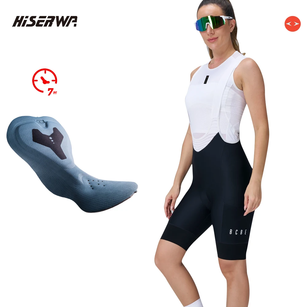 BCBE Women Cycling Bib Shorts 7 Hour Ride Elastic Interface Pad Women Cycling Bib Shorts Top Quality MTB Road Bicycle Tights