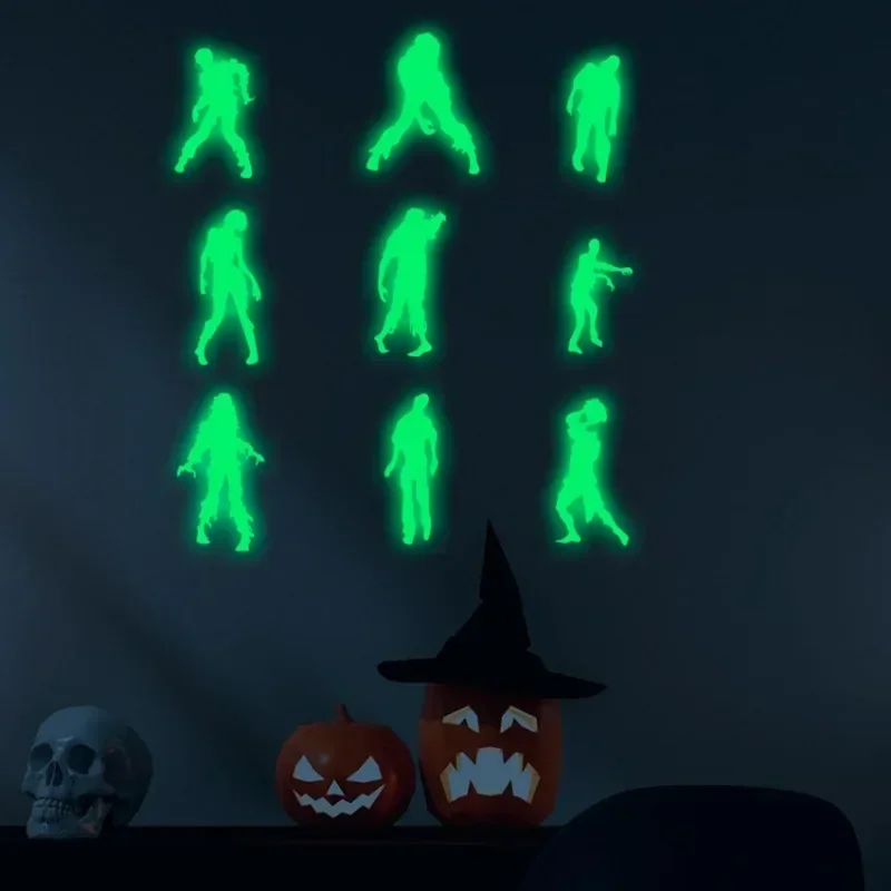Creative Horror Ghost Luminous Stickers Halloween Decorations for Home Bedroom Room Fluorescent Decals Glow in The Dark