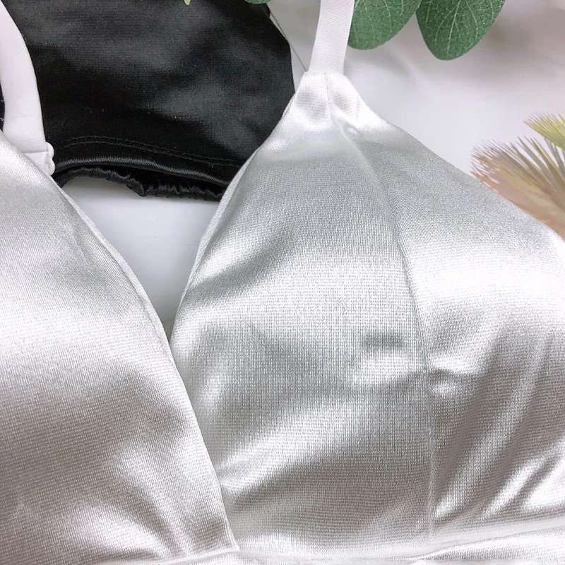 Women Ice Silk Top Bra Yoga Seamless Vest Bras Sexy Female Push Up Underwear Lingerie Sleep Top Padded Bralette