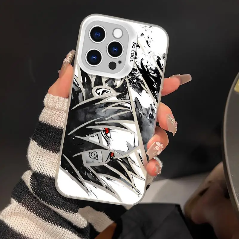 Naruto Anime Laser Case – Sasuke, Itachi & Kakashi 3D Shockproof iPhone 11–16 Pro Max