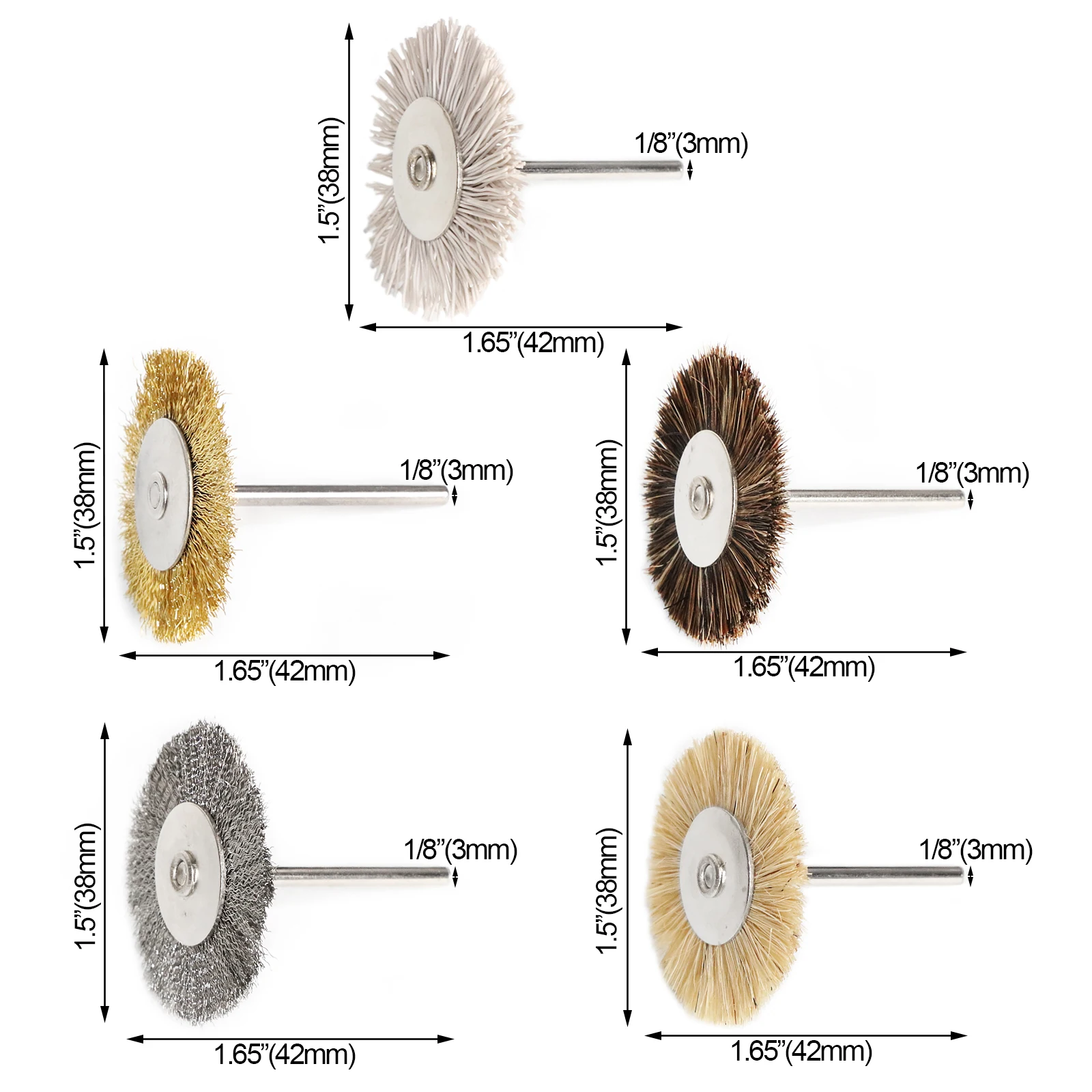 Brosse Roulette Fil De Cuivre Plaqué 90 Mm - Tige 6 Mm Pour Mini Perceuse, Polissage Bijoux Et Bois