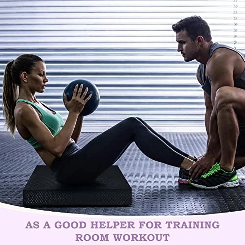 TPE Yoga Mat Soft Thickened Exercise Pad Foam Balance Cushion Gym Pilates Block For Stability Strength Training Physical Therapy