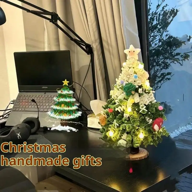 New Year Gift DIY Christmas Tree Set Children Home Bedroom Party Crafts Decorative Desktop Ornament for Xmas