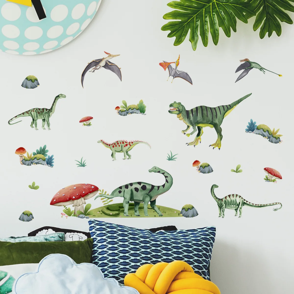 30*60cm Cartoon Animal Dinosaur Pterosaur Wall Sticker Children's Room Living Room Bedroom Study Decoration Mural Wall Sticker inflatable dinosaur cartoon pvc 3 years old children inflatables water swimming toys standing stage funny decoration gifts