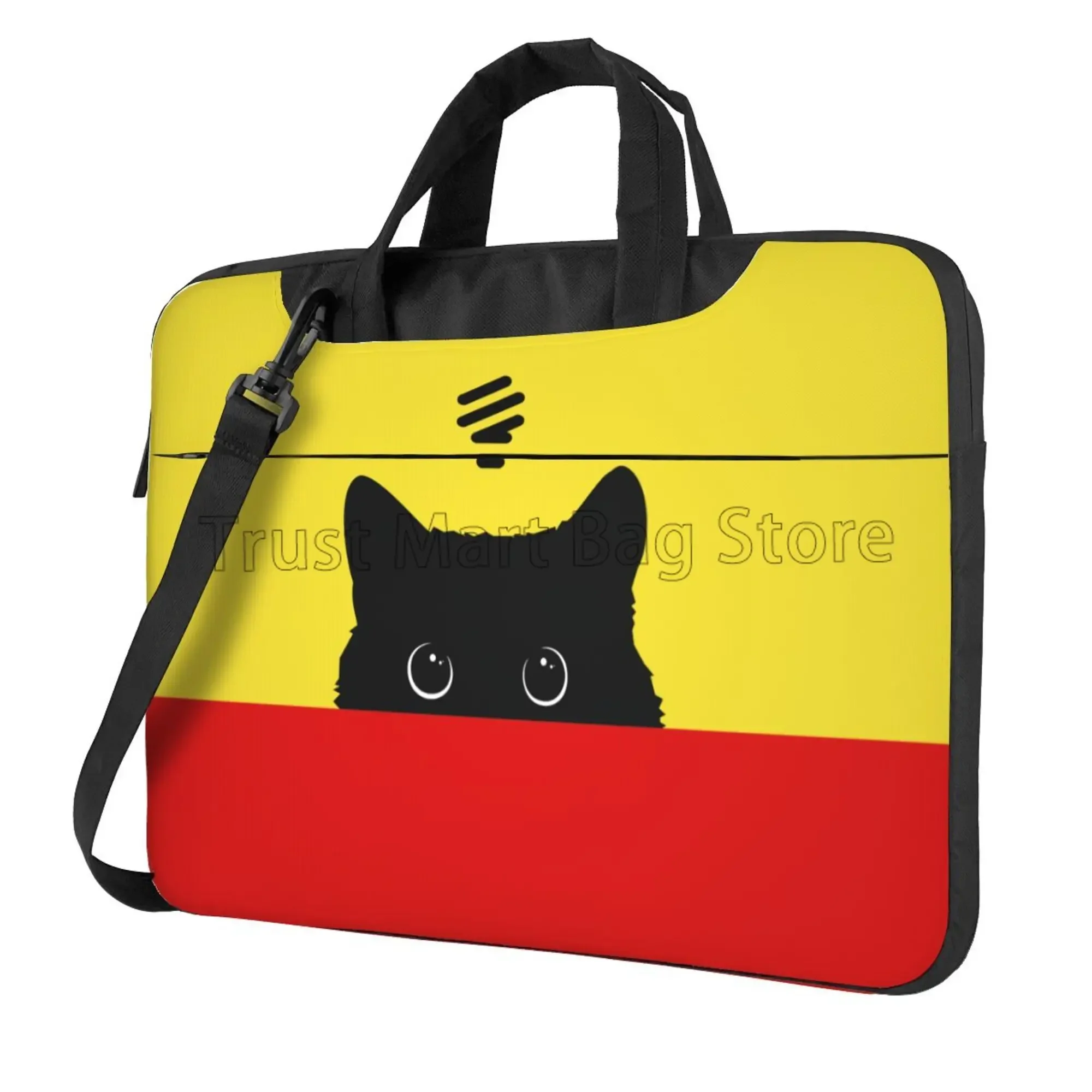 Cute Cat Head Print Laptop Case Bag Carrying Case Computer PC Cover Pouch with Handle Fits 13/14/15.6 Inch Laptop Notebook