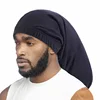 Solid Color Unisex Adult Elastic Band Dreadlock Braids Hair Care Long Sock Bonnet Sleeping Cap Turban Hat for Women Men Headwrap 1