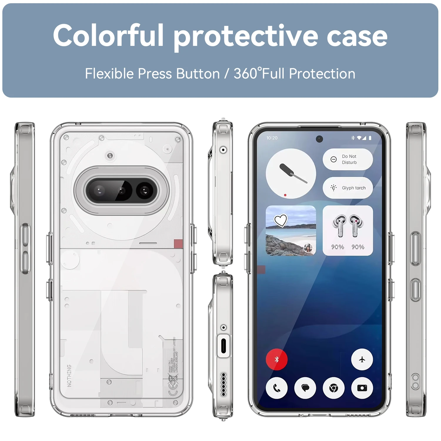 Transparent Anti-Shock Case for Nothing Phone 3A Pro Phone3A 2 2A Plus CMF Phone 1 Accessories Cover 5
