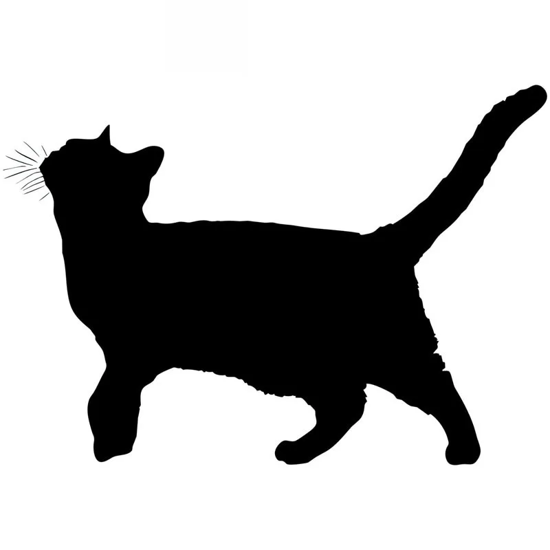 

Car Sticker Walking Cat Funny Cute Animal PVC Car Decoration Accessories Decal Creative Waterproof Black/white,16cm*11cm