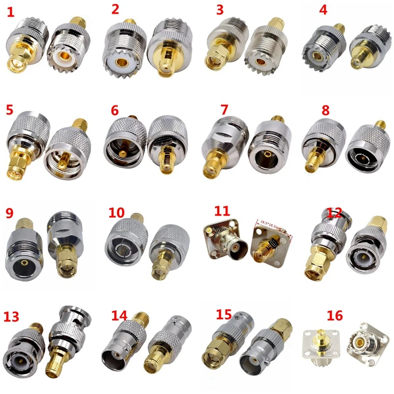SMA zu N BNC UHF PL259 SO239 Stecker BNC UHF PL259 SO239 N Typ zu SMA männlich weiblich RF Koax Adapter schnelle Lieferung Messing Kupfer