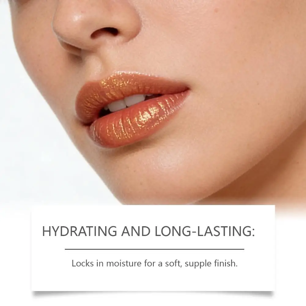 Farbwechselnder Lippenstift mit Goldpartikeln, feuchtigkeitsspendend, hochglänzend, verblasst nicht, Lippenlinie nicht verflüchtigend, Lipgloss, nicht fettig, nicht klebend, feuchtigkeitsspendender Lippenbalsam – Detail 11