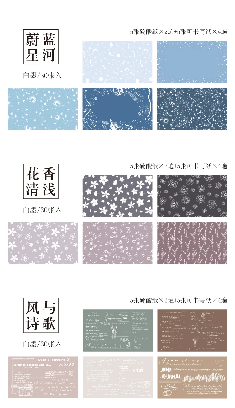 30 stücke Dekorative Collage Material Hintergrund papier Für DIY Scrapbooking Tagebuch Album art Marker Sammelalbum Material papier Set – Detail 16
