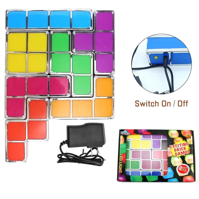 Veilleuse empilable à LED pour enfants et adolescents, puzzle bricolage, nouveauté, lumière Tangram 3D, lampe de bureau pour chambre à coucher, cadeau d'anniversaire idéal, 7 couleurs