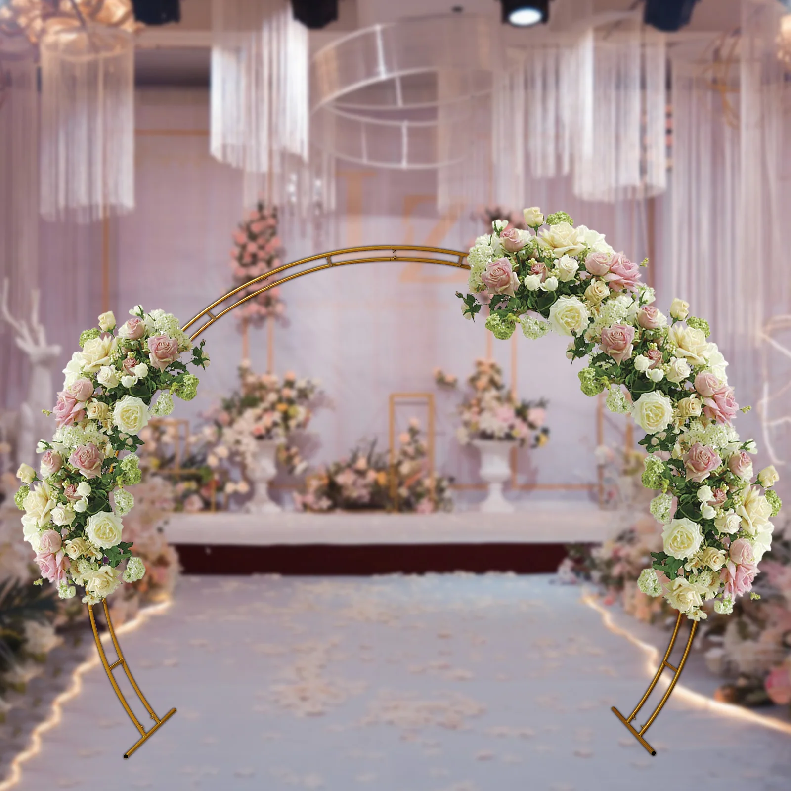 Wedding Arch Stand High Loading Capacity Garden Arch Metal Abor with Bases for Weddings Party Event Decoration
