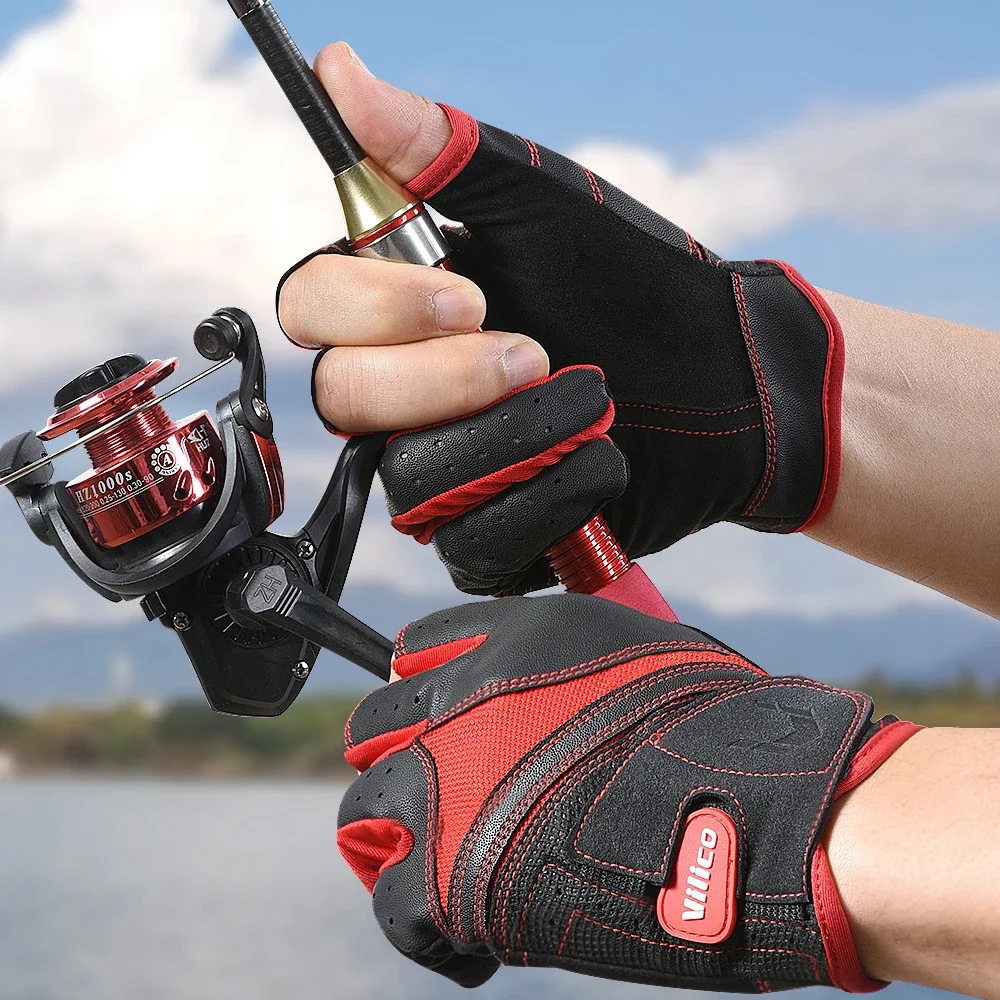 3 Cut Fingers Gloves Anti-Slip Fishing Glove Professional Finger Gloves Protector Unisex Elastic Band Glove for Outdoor Fishing