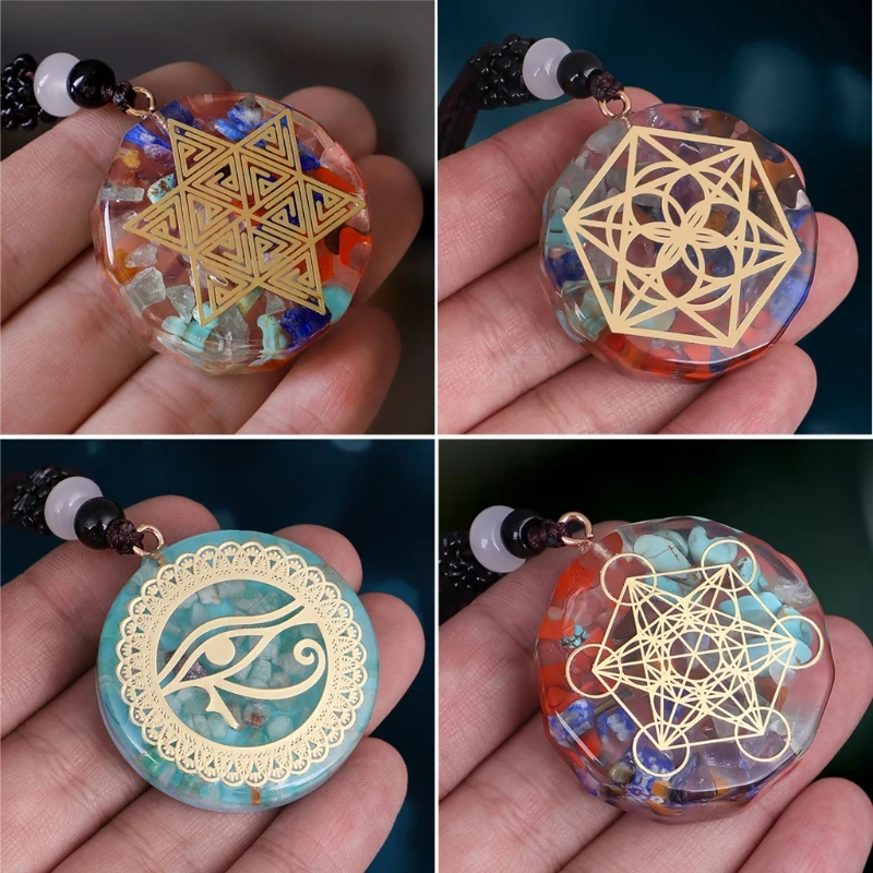 Orgone Pendant Necklace Metatron Cube Orgonite Energy 7 Chakras Reiki Healing EMF Protection Crystal | Украшения и аксессуары