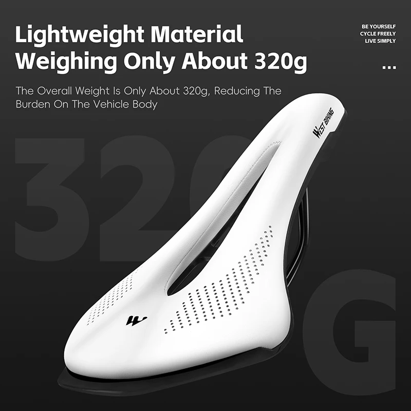 WEST BIKING Ergonomic Bicycle Saddle - Comfortable, Wear-Resistant PU Leather Cycling Seat Cushion