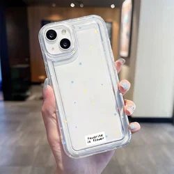 Colorful Love Small Flower Soft Anti-Drop Airbag Phone Case Cover for iPhone X XS (Clear-WQSMT056)