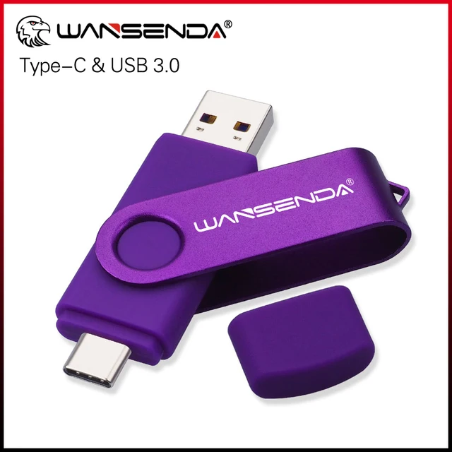 New WANSENDA USB 3.0 TYPE C USB Flash Drive OTG Pen Drive 512GB 256GB 128GB 64GB 32GB 16GB USB Stick 2 in 1 High Speed Pendrive 1