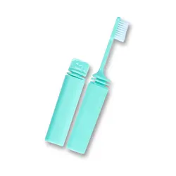 Compact Foldable Bamboo Charcoal Soft Bristle Travel Toothbrush with Individual Packaging (1pc - blue)