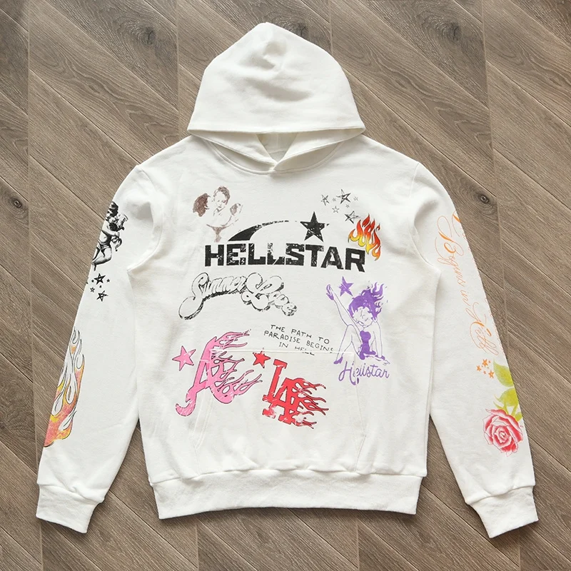 

Oversized Winter Hellstar Logo Print Hoodie High Street Fashion Cotton 1:1 Men Women Pullover Loose Long Sleeve Sweatshirt