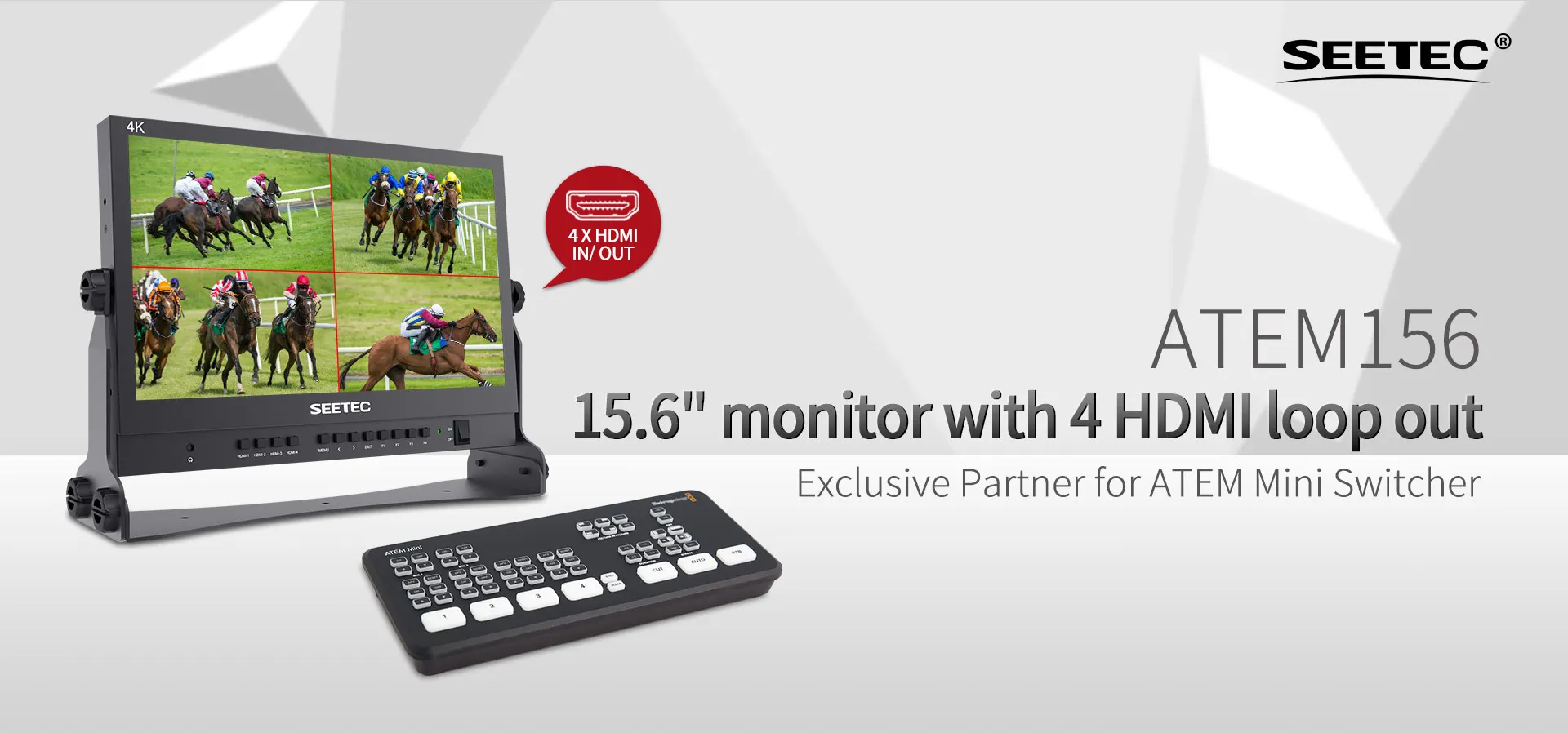 ATEM156 Broadcast Monitor Live Production Picture-in-Picture 4x 4K Input Loop 25