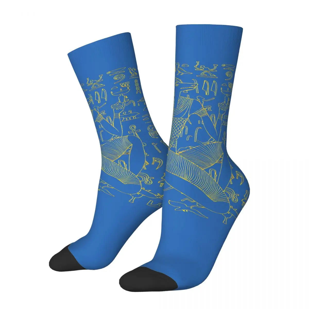 

Funny Crazy Sock for Men Ian Anubis Hieroglyphics Magic Egyptian Ancient Egypt Culture Quality Printed Crew compression Sock
