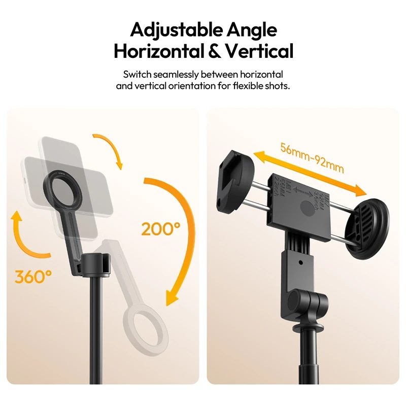 Ulanzi SK27 Portable Selfie Stick Tripod Magnetic Version/Phone Clamp Version 8-Section Pole Dynamic Vlog Tracking Flexible Shot