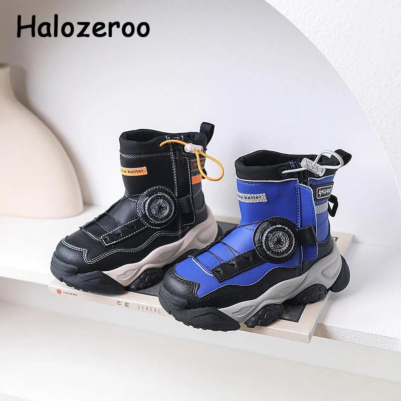 

Winter New Kids Snow Boots Baby Girls Brand Blue Shoes Toddler Fashion Boots Children Casual Ankle Shoes Boys Waterproof Shoes