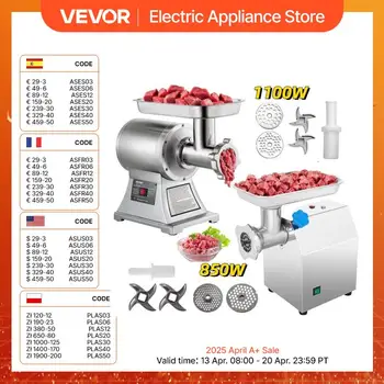 VEVOR 122 Kg/H 250 KG/H Electric Meat Mincer Chopper Heavy Duty Food Processors Kitchen Appliances Commercial Grinder Machine 1