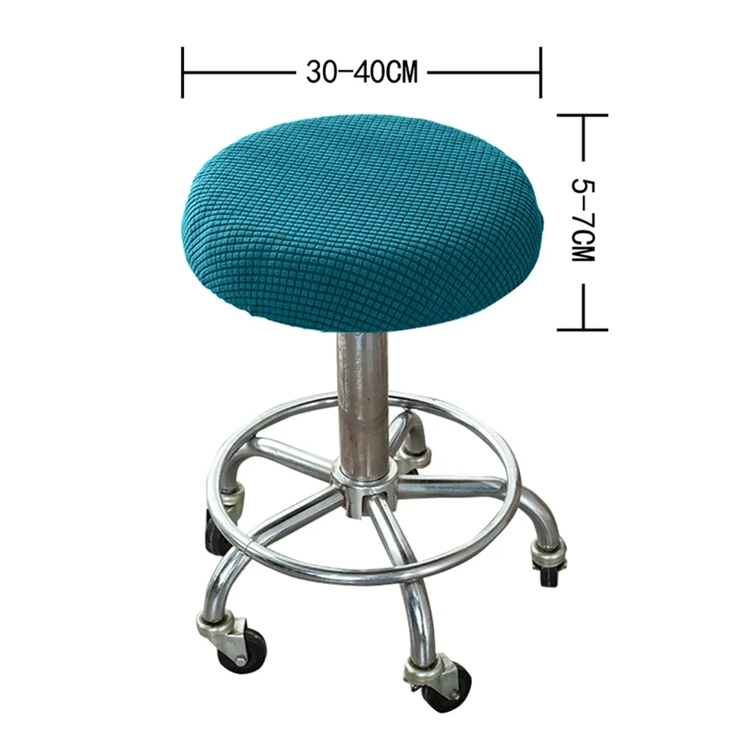 Round Stool Covers Washable Seat Cover Stool Covers Cushion Slipcover Elastic Bands Wooden Metal Swivel Chair