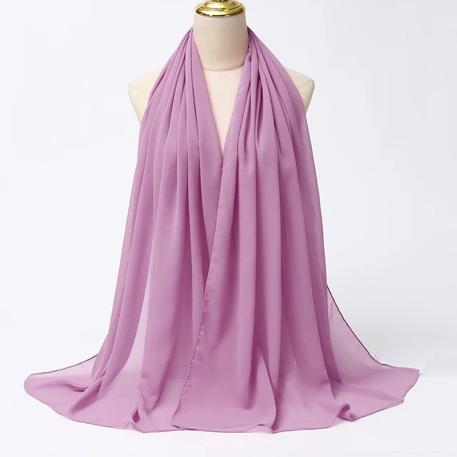 Foulard Hijab en mousseline de soie pour Femme, voile musulman ramadan ,hijab femme musulman,foulard musulmane pour femme, foulard mousseline en Jersey doux de haute qualité hijab islam voile femme musulman,70*180cm