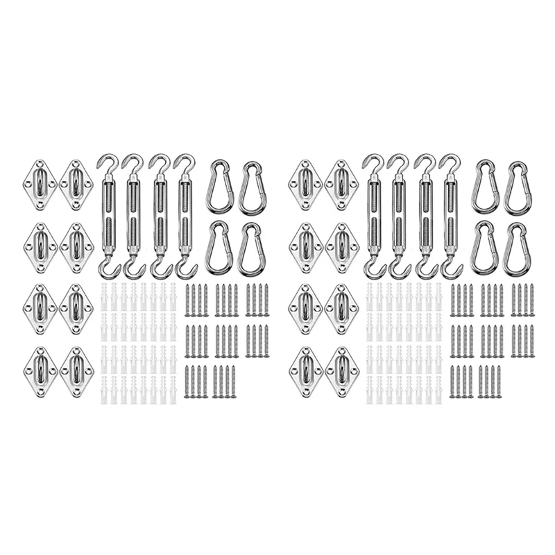 

Outdoor Rectangle Awning Attachment Set 80pcs Stainless for Sun Shade Sail Canopy Fitting Heavy Duty Shade Sail Hardware 45BE