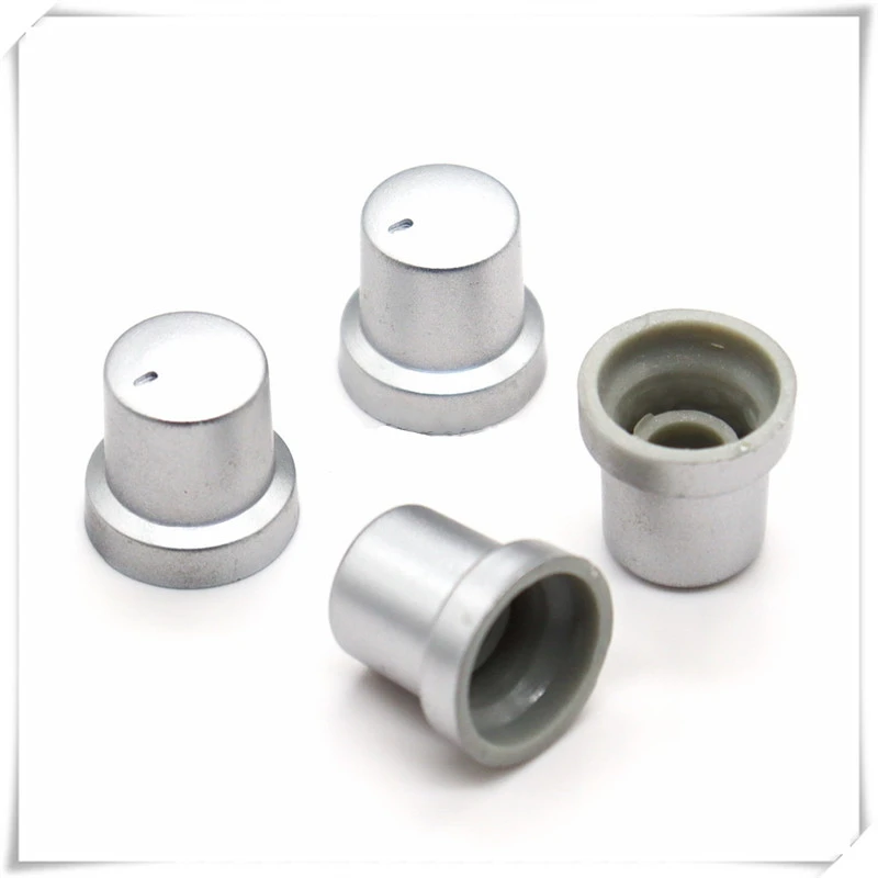 10 Pieces Plastic Sandblasted Silver Knob Diameter 16mm Height 16mm