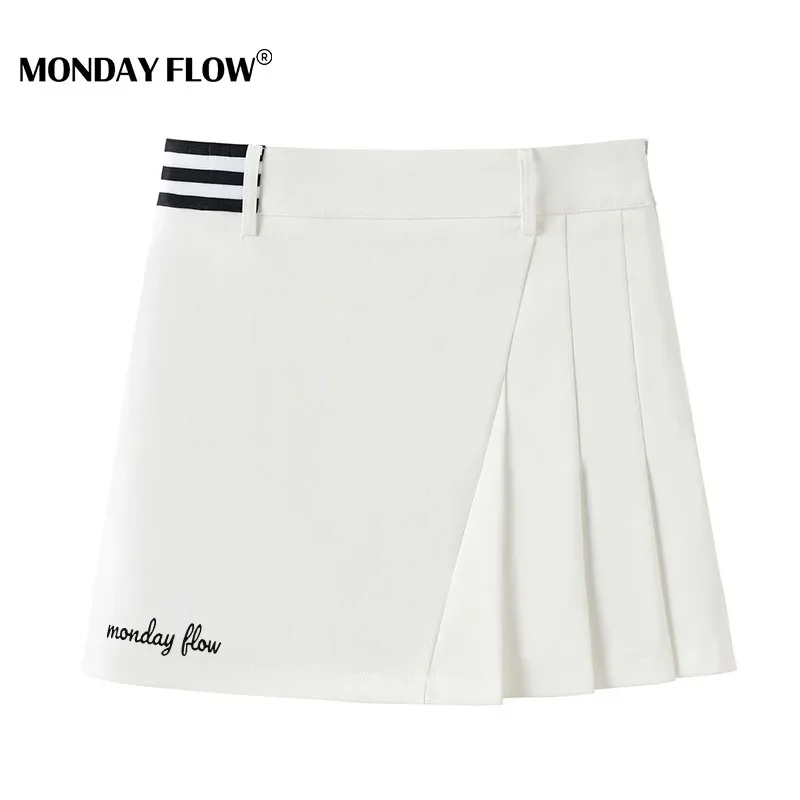 Monday Flow Summer Women Fitness Golf Skirt High-waisted Pleated Tennis Skirt Running Breathable Golf Tennis Shorts