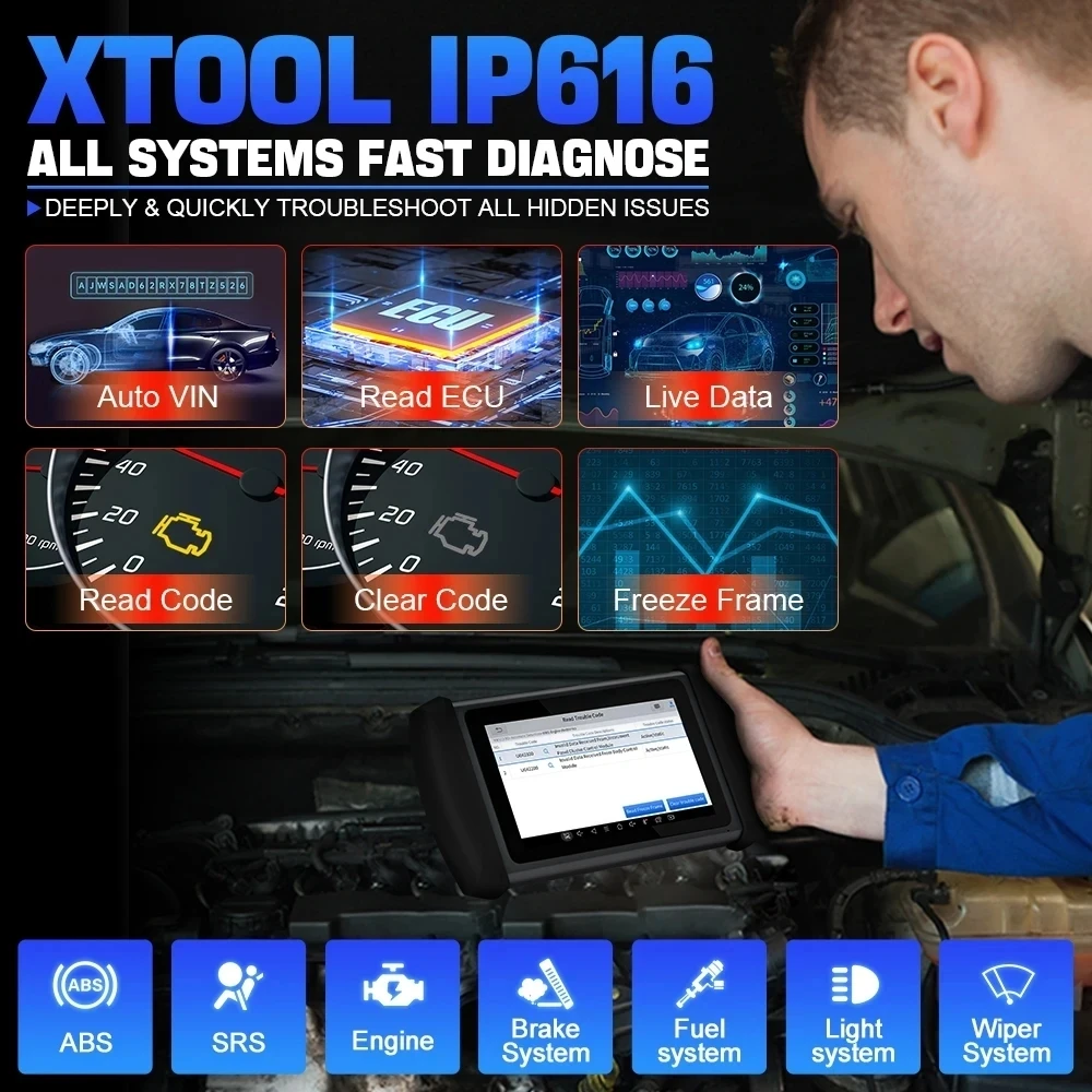 XTOadvocate-Outil de Diagnostic Automobile Inplus IP616, Scanner Complet du  Système OE, Graphique de Données en Direct 8 en 1, Mise à Jour Gratuite à  Vie