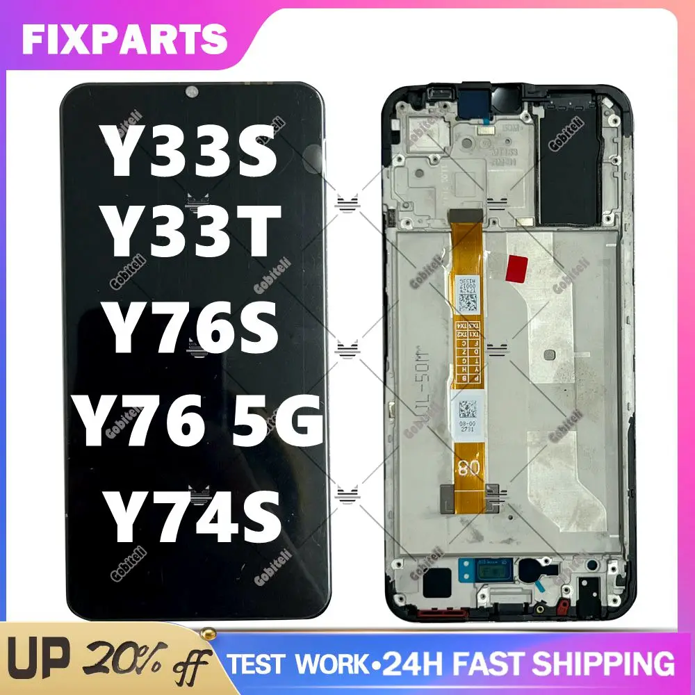 

6.58" For VIVO Y33s Y33T Y76s Y76 5G LCD Display Touch Screen Digitizer Replace For VIVO Y74s LCD For VIVO Y33S LCD With Frame