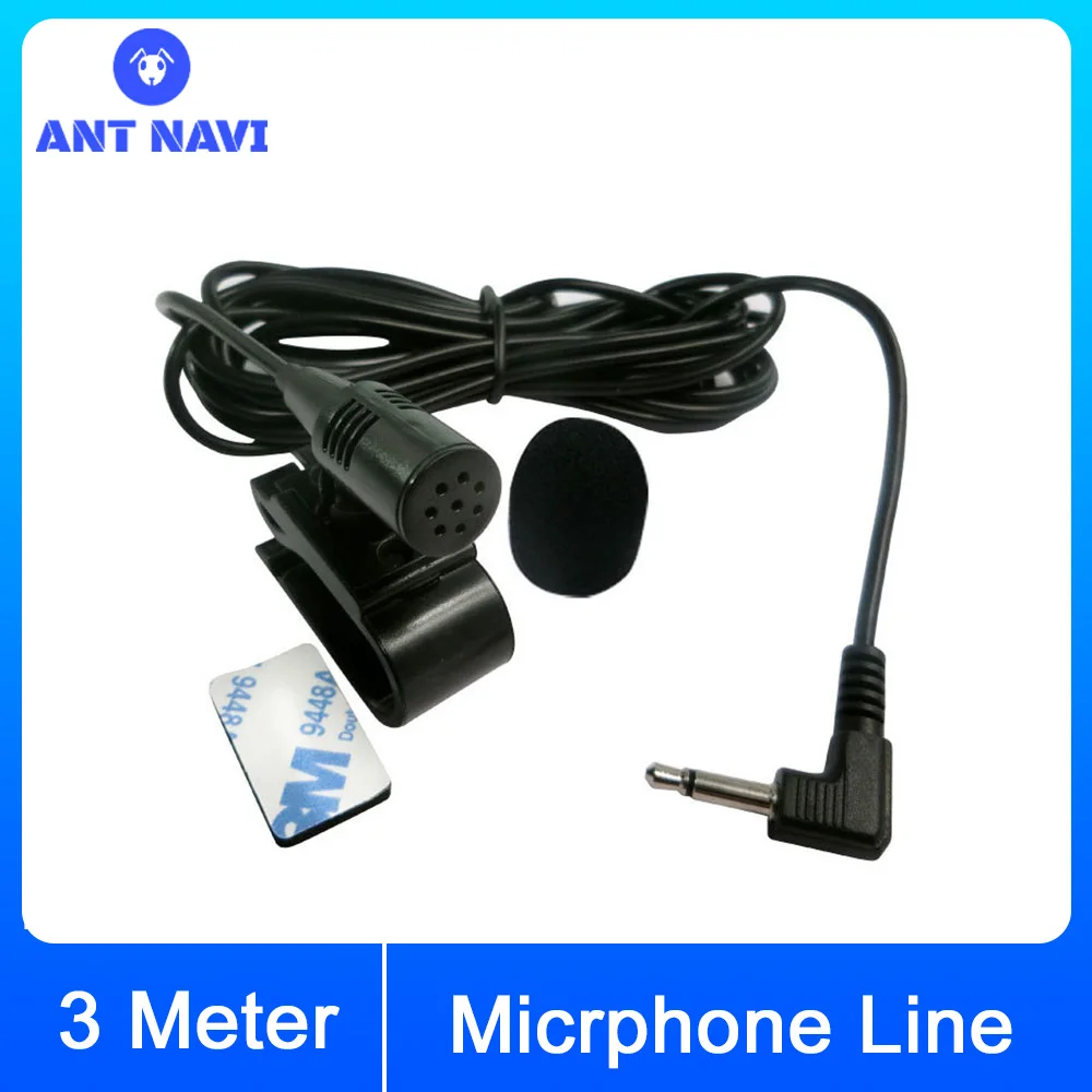 3m Car Audio Microphone 3.5mm Clip Jack Plug Cable Mic Stereo Mini Wired External Microphone For Auto DVD Radio Professionals
