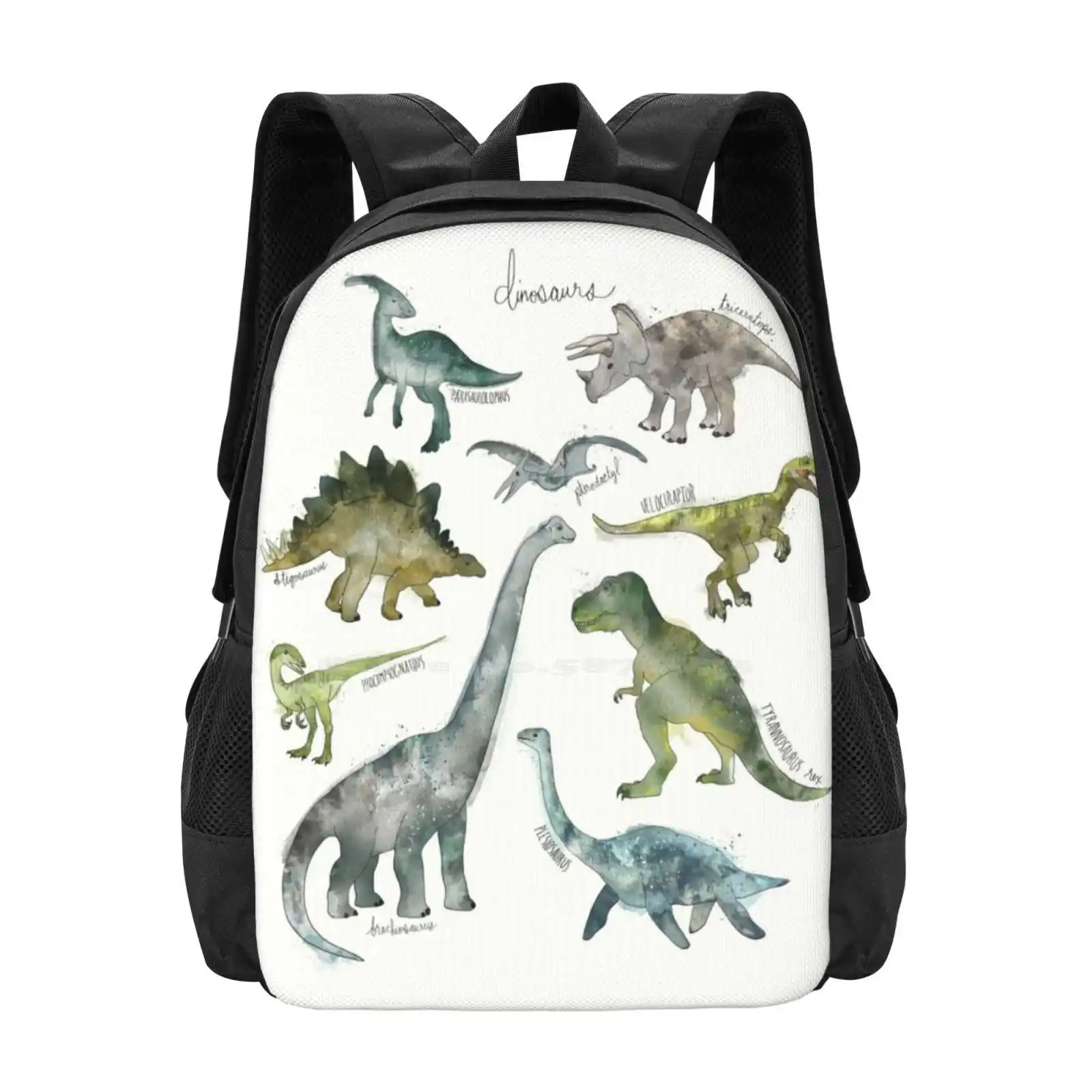 

Dinosaurs Backpack For Student School Laptop Travel Bag Dinosaurs Chart Series Collection Nature Animals Wildlife History