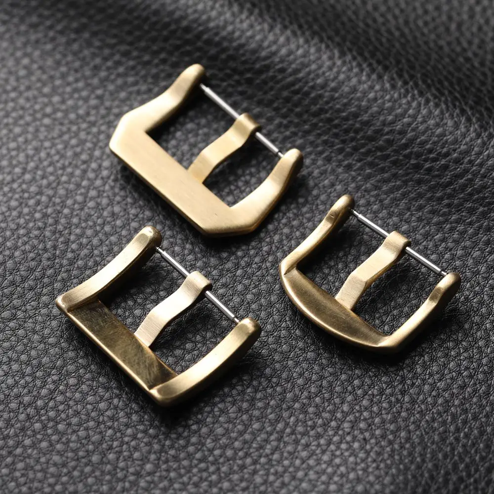 Verschluss aus reinem Kupfer, 18, 20, 22, 24, 26 mm, oxidierbare, nicht bronzefarbene Schnalle, verdickte Echtlederarmbandbeschläge, Bronzeuhr – Detail 6