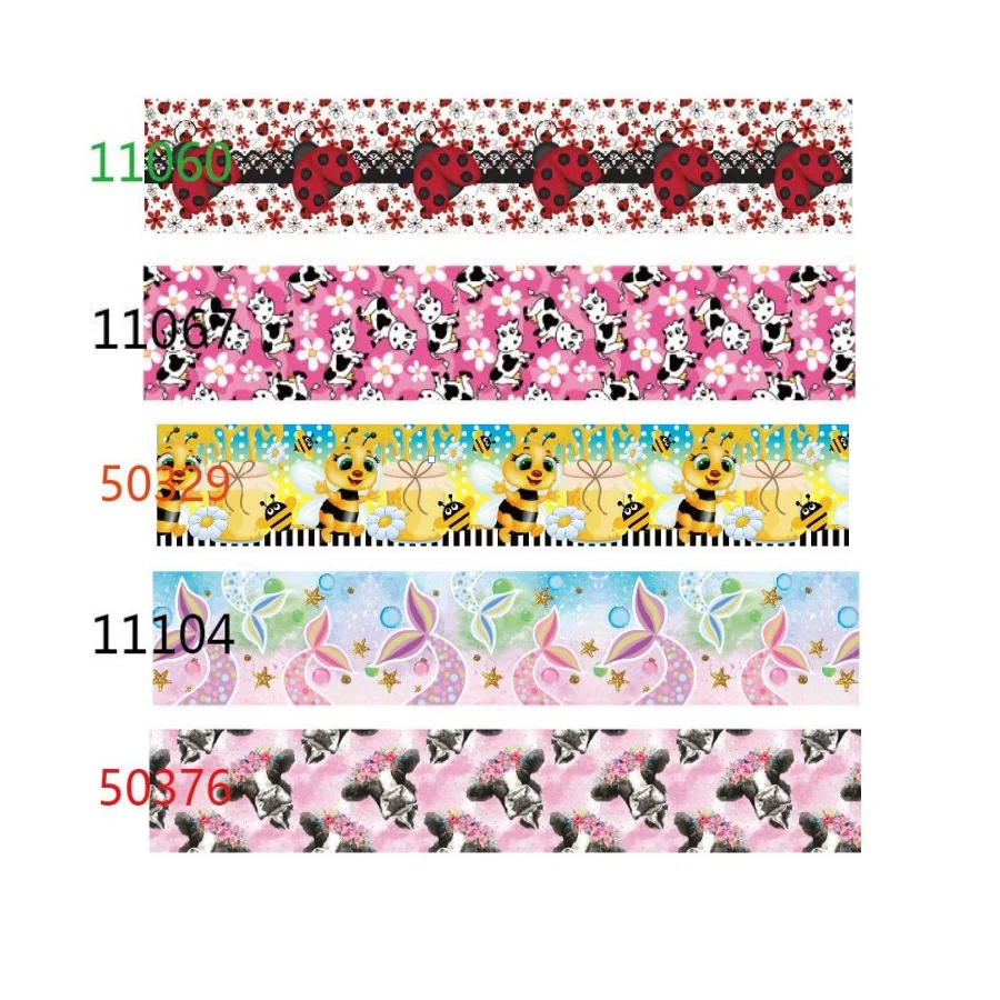 

10Yards Animal Cartoon Printed Grosgrain Ribbon for Hairbows Sewing Accessories Crafts Gifts Packing